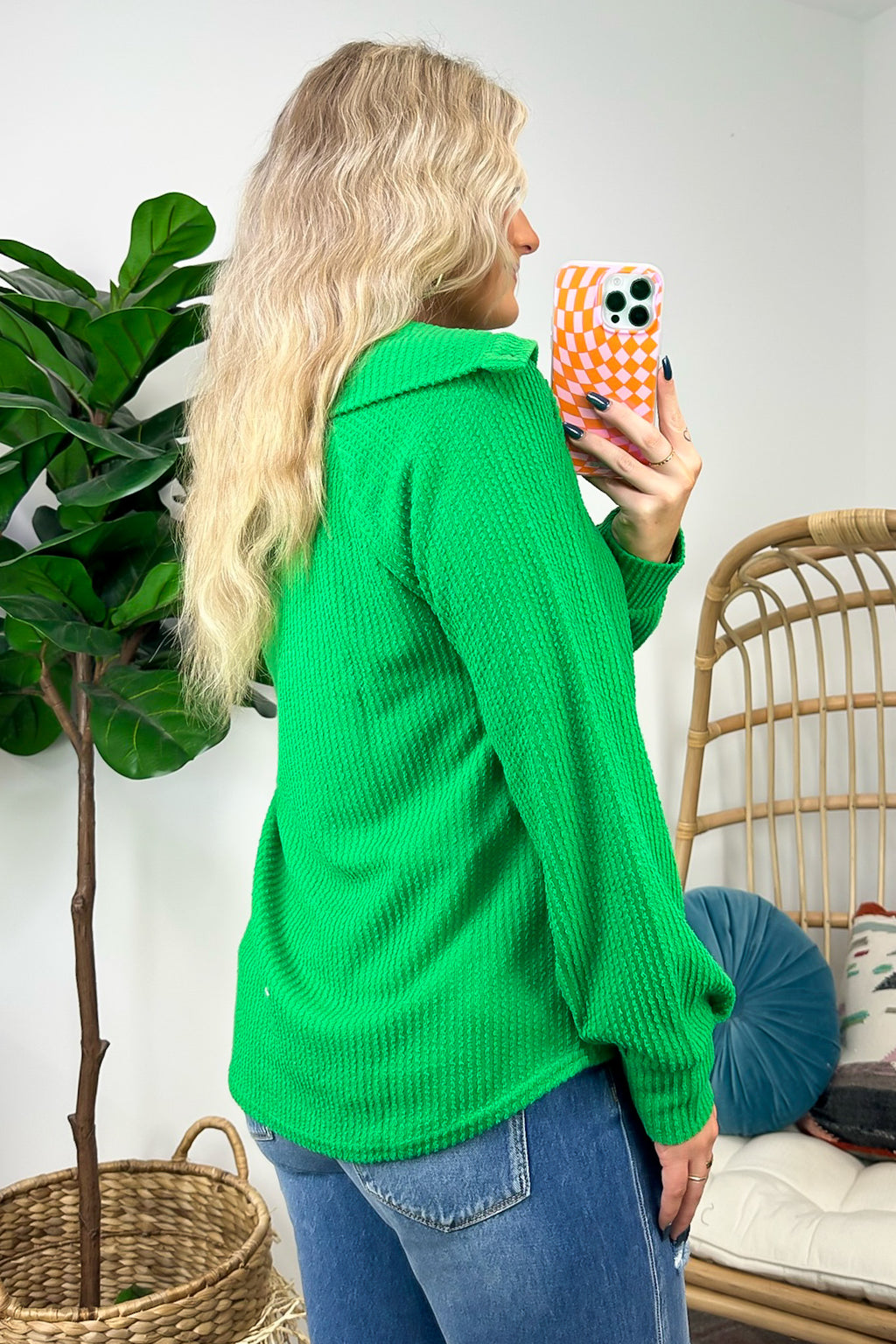  Delora Collared Textured Knit Top - FINAL SALE - Madison and Mallory