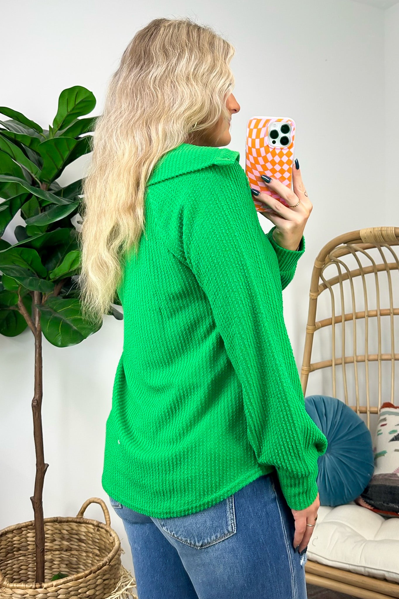  Delora Collared Textured Knit Top - FINAL SALE - Madison and Mallory