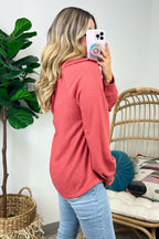  Delora Collared Textured Knit Top - FINAL SALE - Madison and Mallory