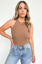 Delphina Ribbed High Neck Tank Top - FINAL SALE - Madison and Mallory