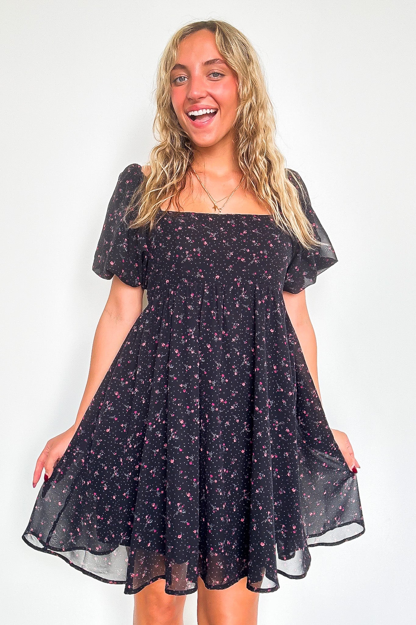Deluxe Desire Square Neck Floral Dress - FINAL SALE - Madison and Mallory