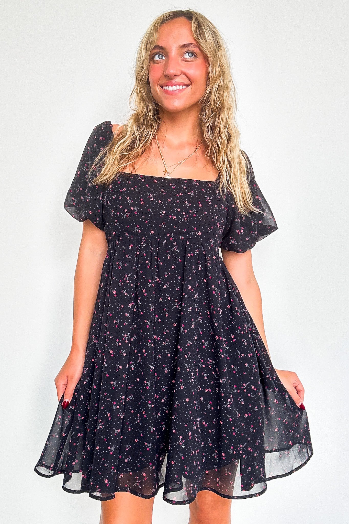 Deluxe Desire Square Neck Floral Dress - FINAL SALE - Madison and Mallory