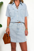 S / Light Denim Denim Icon Skirt - Madison and Mallory