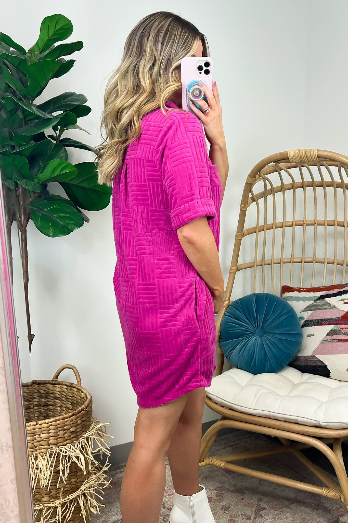  Derica Textured Knit Casual Oversized Mini Dress - FINAL SALE - Madison and Mallory