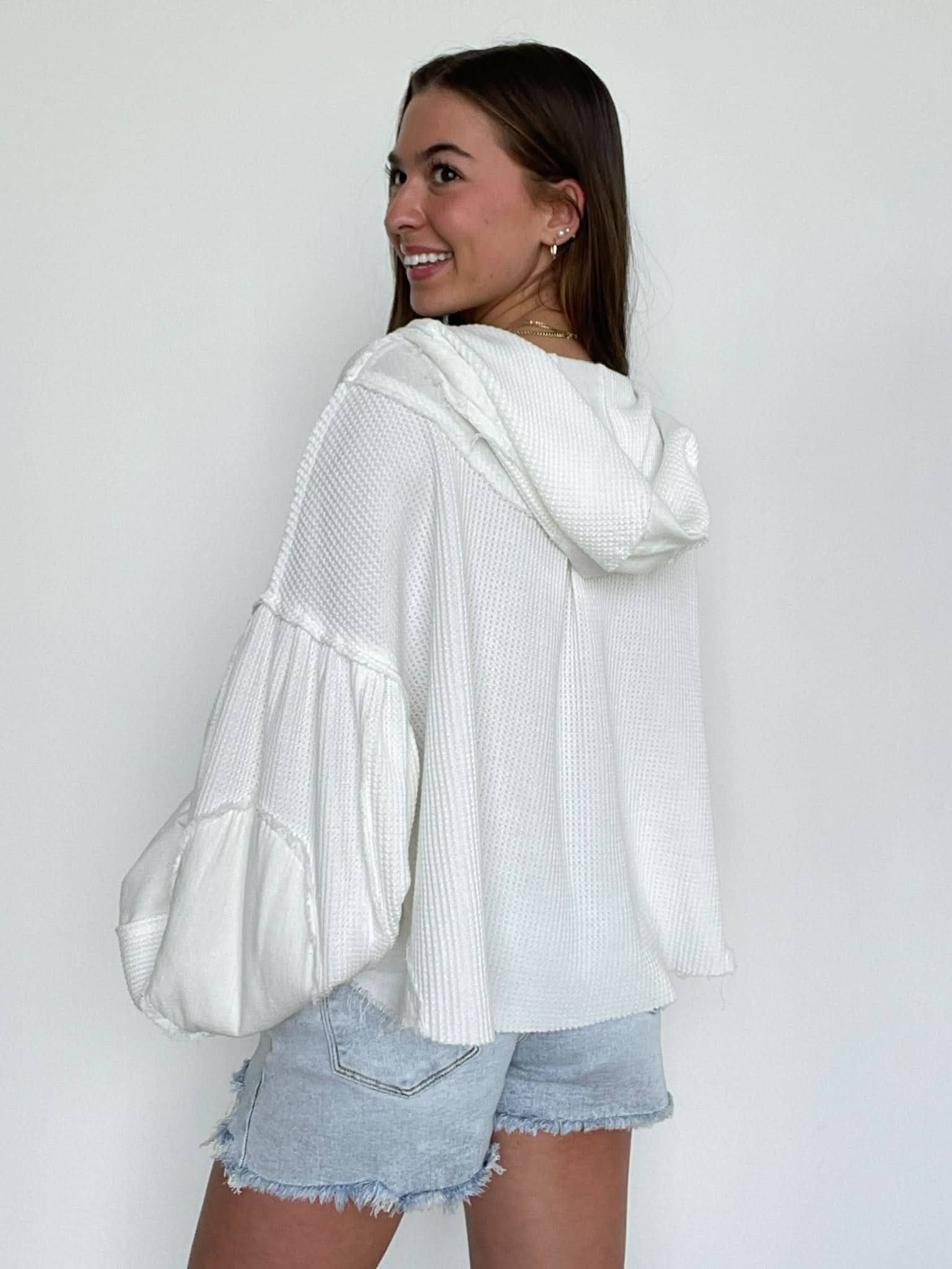 Desert Mornings Thermal Button Down Hooded Shacket - Madison and Mallory
