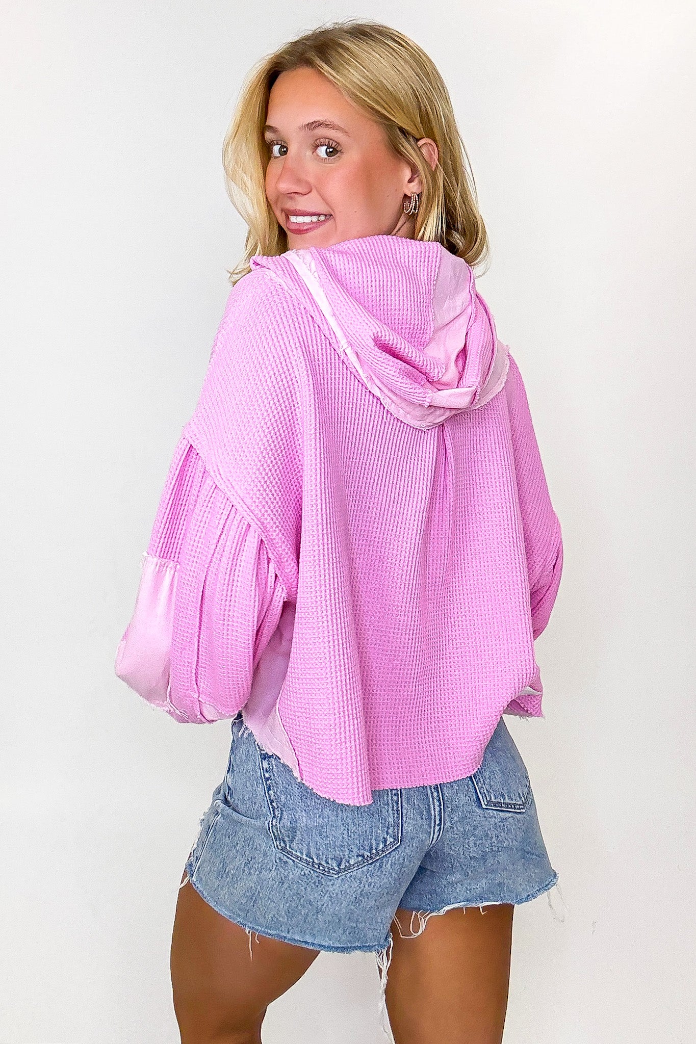 Desert Mornings Thermal Button Down Hooded Shacket - Madison and Mallory