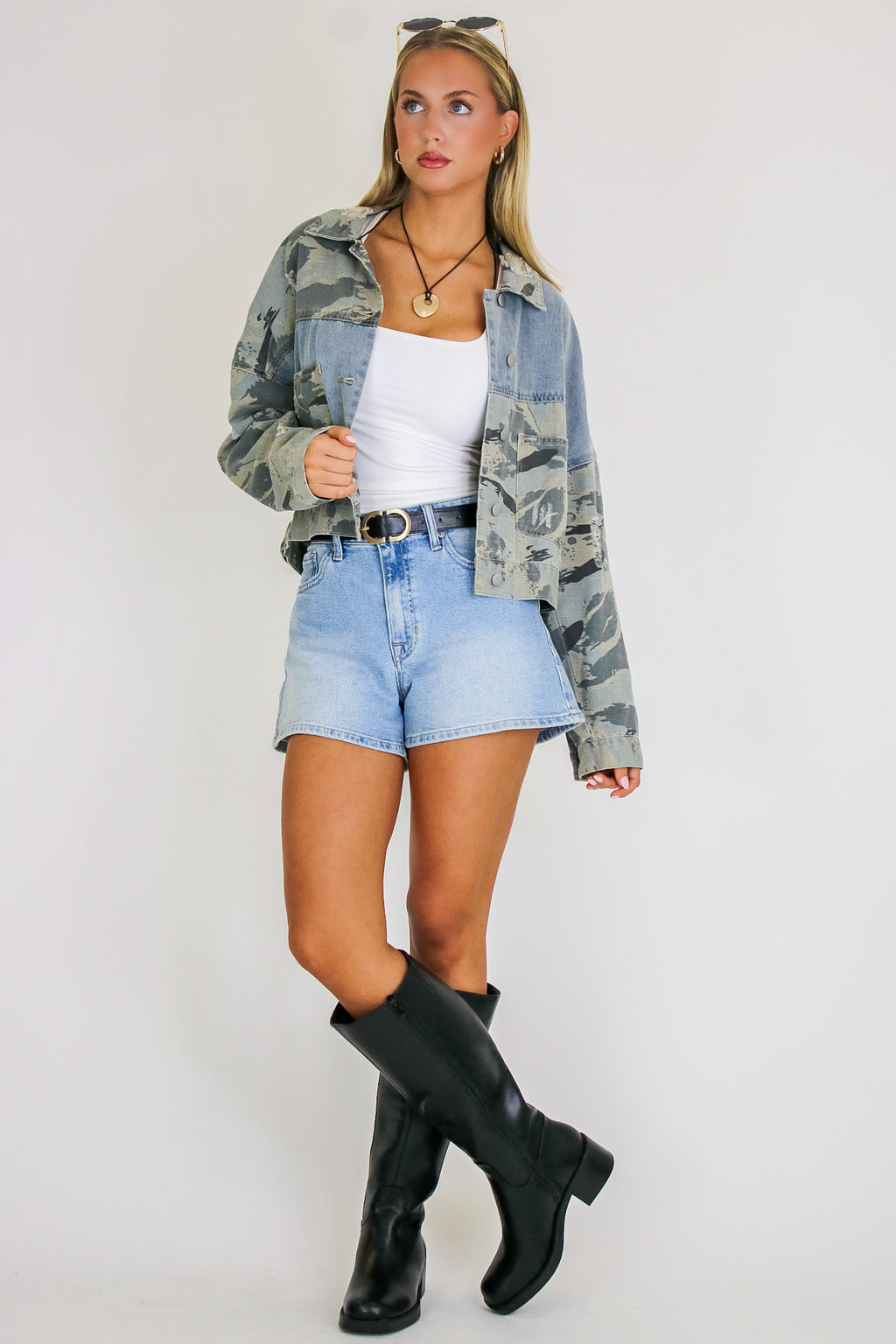 Desert Rebel Vintage Camo Denim Jacket - Madison and Mallory