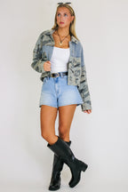 Desert Rebel Vintage Camo Denim Jacket - Madison and Mallory