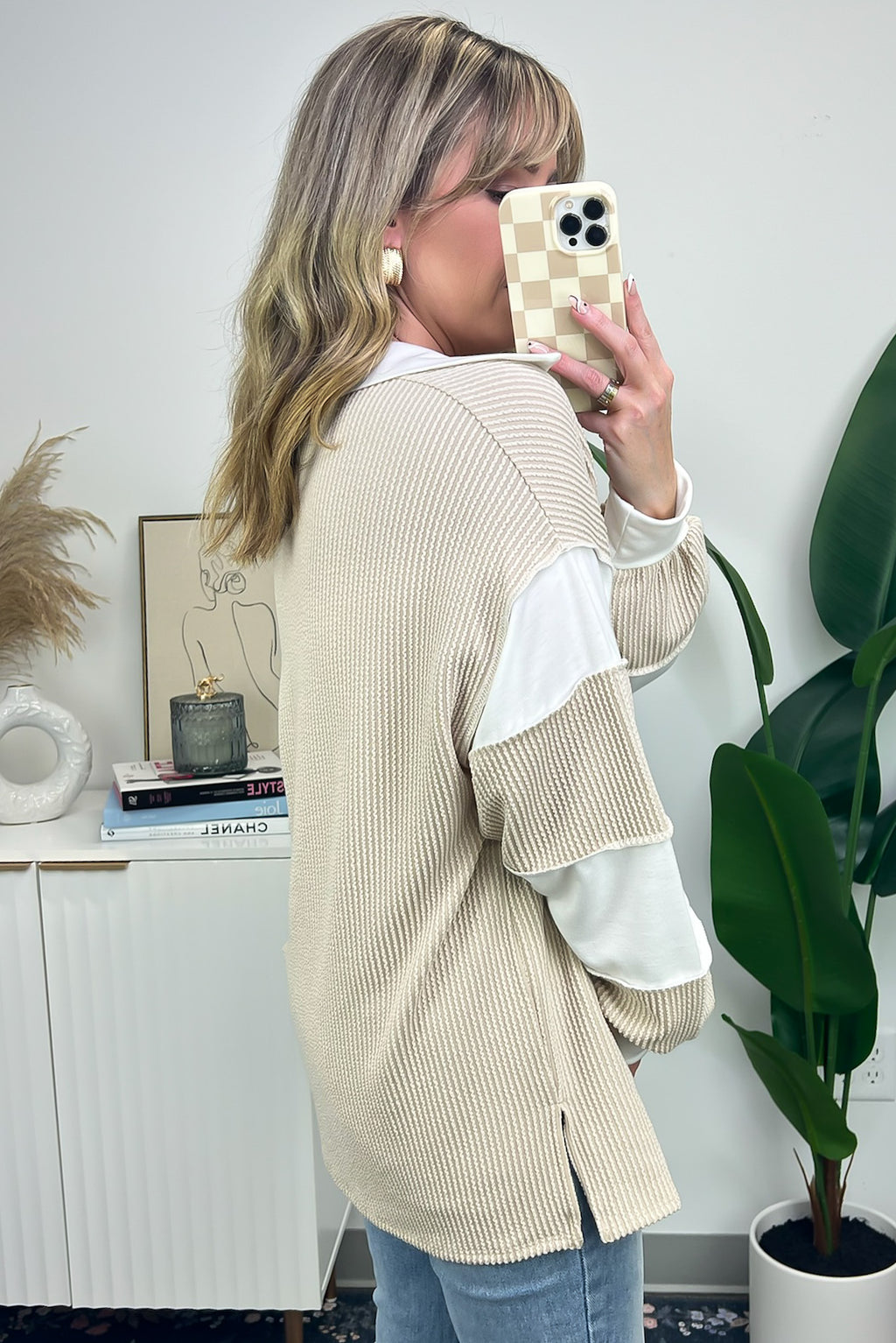  Destah Ribbed Collared Colorblock Top - FINAL SALE - Madison and Mallory