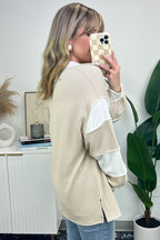  Destah Ribbed Collared Colorblock Top - FINAL SALE - Madison and Mallory