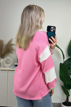  Destah Ribbed Collared Colorblock Top - FINAL SALE - Madison and Mallory