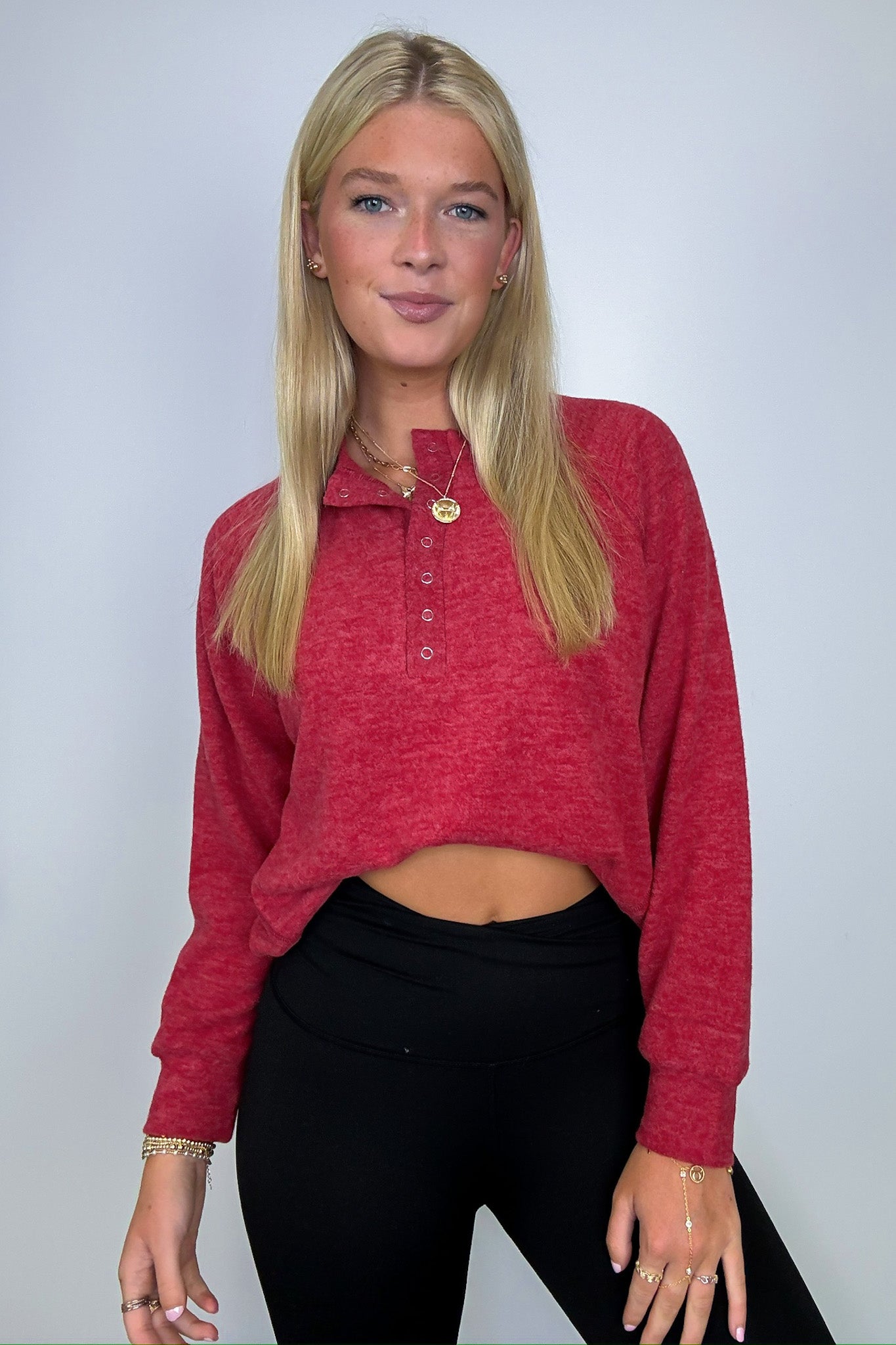  Diannah Brushed Knit Relaxed Henley Top - BACK IN STOCK - Madison and Mallory