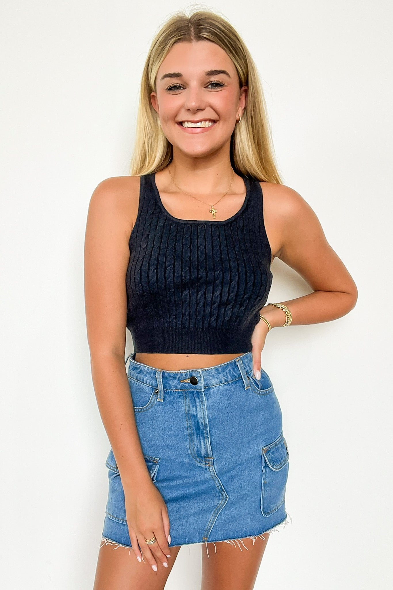Dianne Cable Knit Tank Top - FINAL SALE - Madison and Mallory