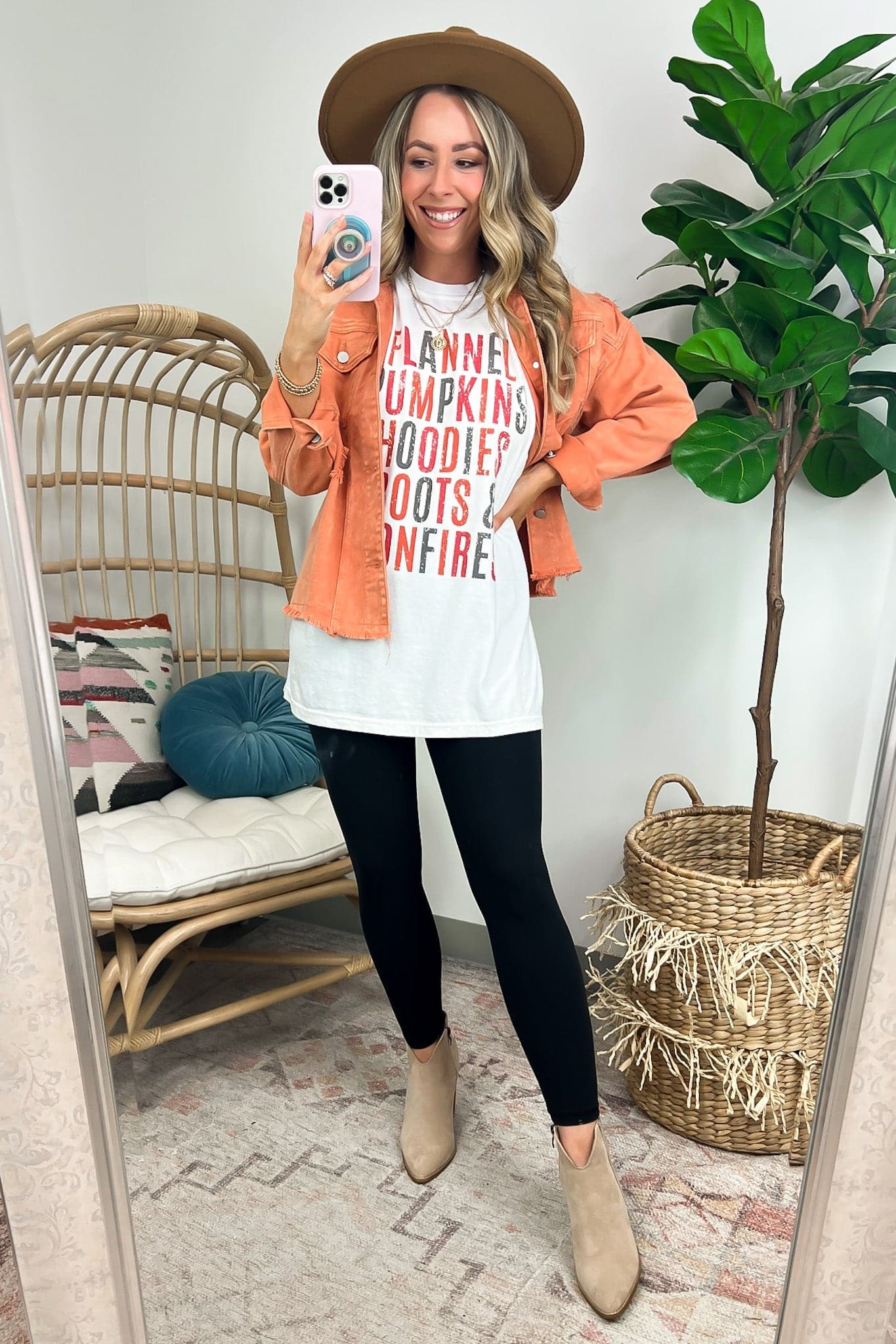  Distressed Fall Things Oversized Graphic Tee - Madison and Mallory