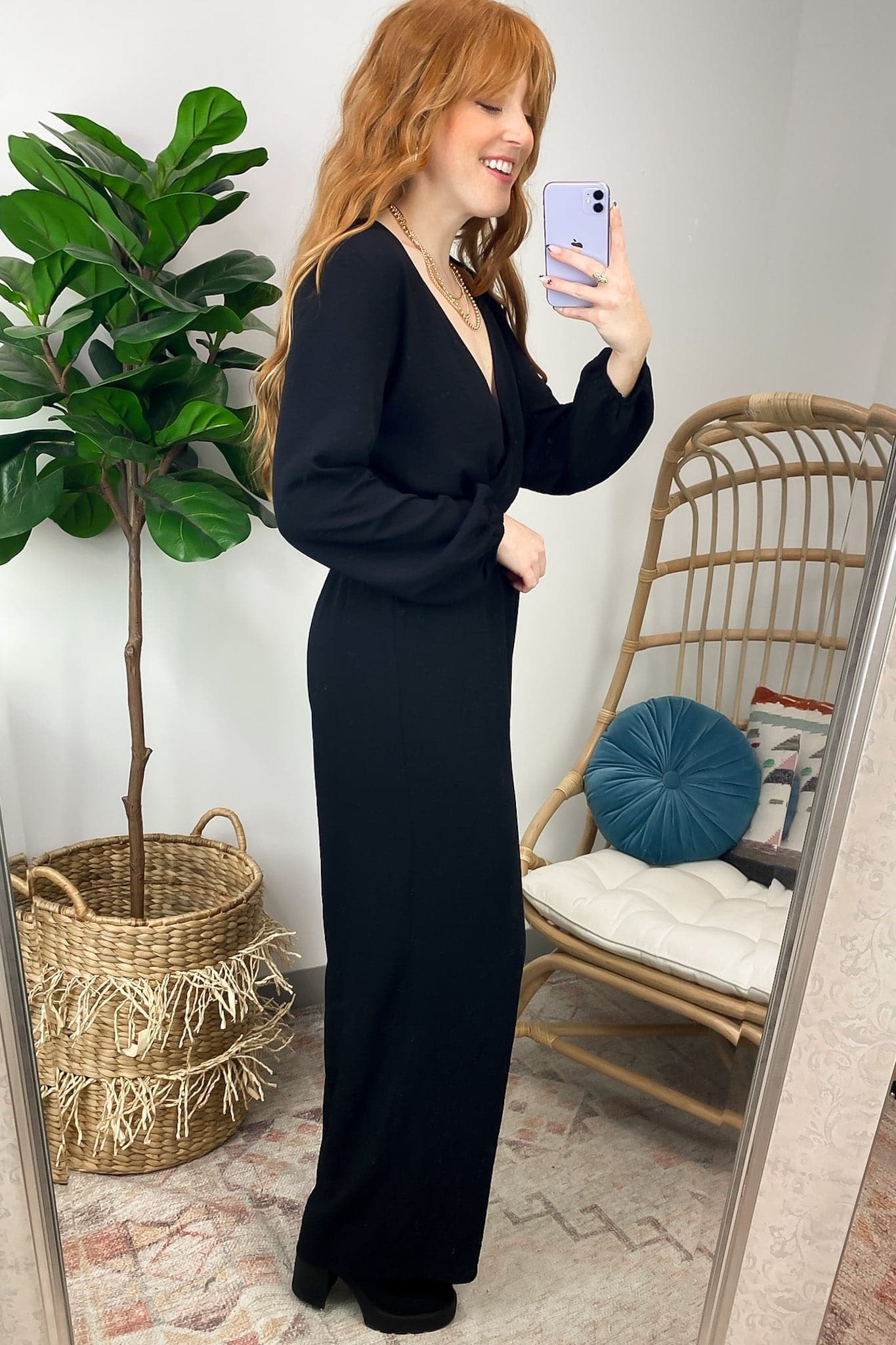  Divine Muse Wide Leg Surplice Jumpsuit - Madison and Mallory