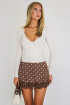 Dot Moment Lace Trim Skort - Madison and Mallory