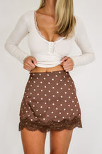 Dot Moment Lace Trim Skort - Madison and Mallory