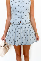 Dotty Dream Vest and Bubble Hem Skirt Set - Madison and Mallory