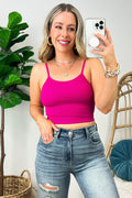 Magenta / SM Dovie Ribbed Seamless Cropped Bra Top - FINAL SALE - Madison and Mallory