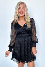 Dramatic Persona Glitter Shirred Dress - FINAL SALE - Madison and Mallory