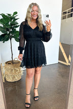Dramatic Persona Glitter Shirred Dress - FINAL SALE - Madison and Mallory