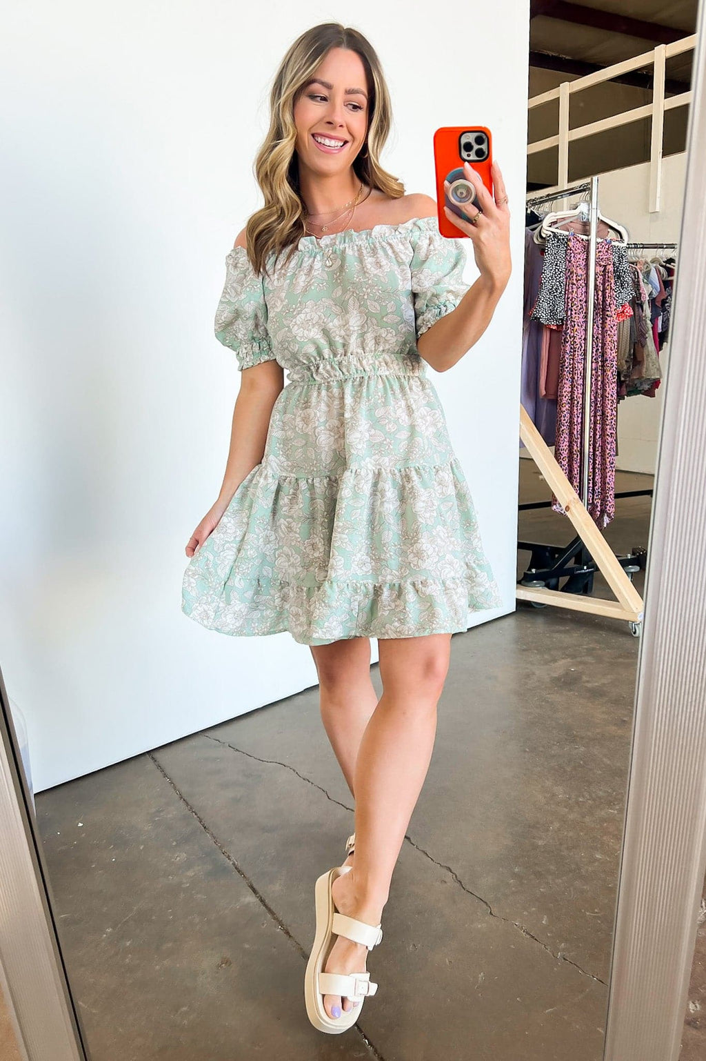  Dreamiest Darling Off Shoulder Ruffle Floral Dress - FINAL SALE - Madison and Mallory