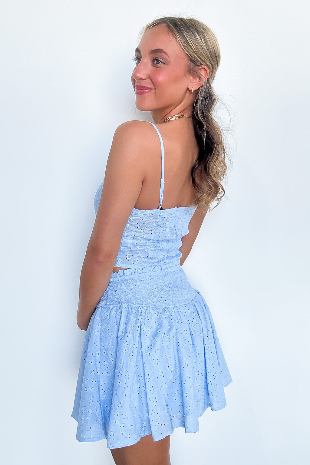 Dreamy Impression Eyelet Smocked Skirt - FINAL SALE - Madison and Mallory
