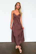 Dreamy Dot Lace Trim Midi Dress - Madison and Mallory