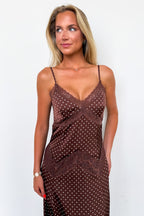 Dreamy Dot Lace Trim Midi Dress - Madison and Mallory