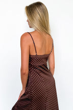 Dreamy Dot Lace Trim Midi Dress - Madison and Mallory