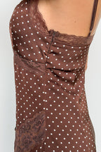 Dreamy Dot Lace Trim Midi Dress - Madison and Mallory