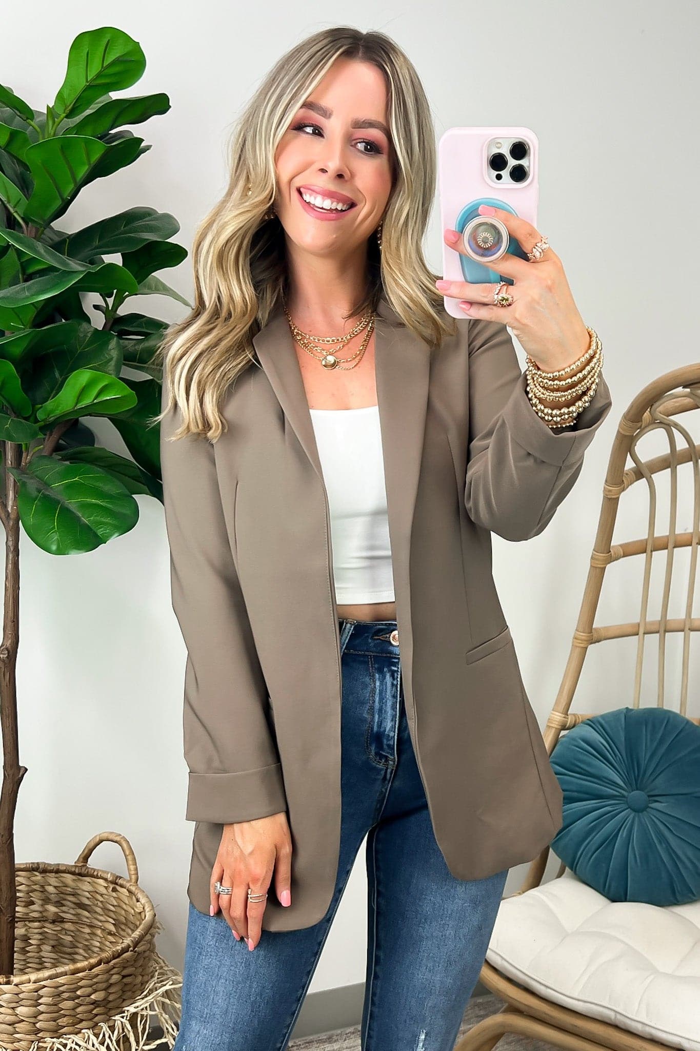 Truffle / S Dressed for Success Blazer - BACK IN STOCK - Madison and Mallory