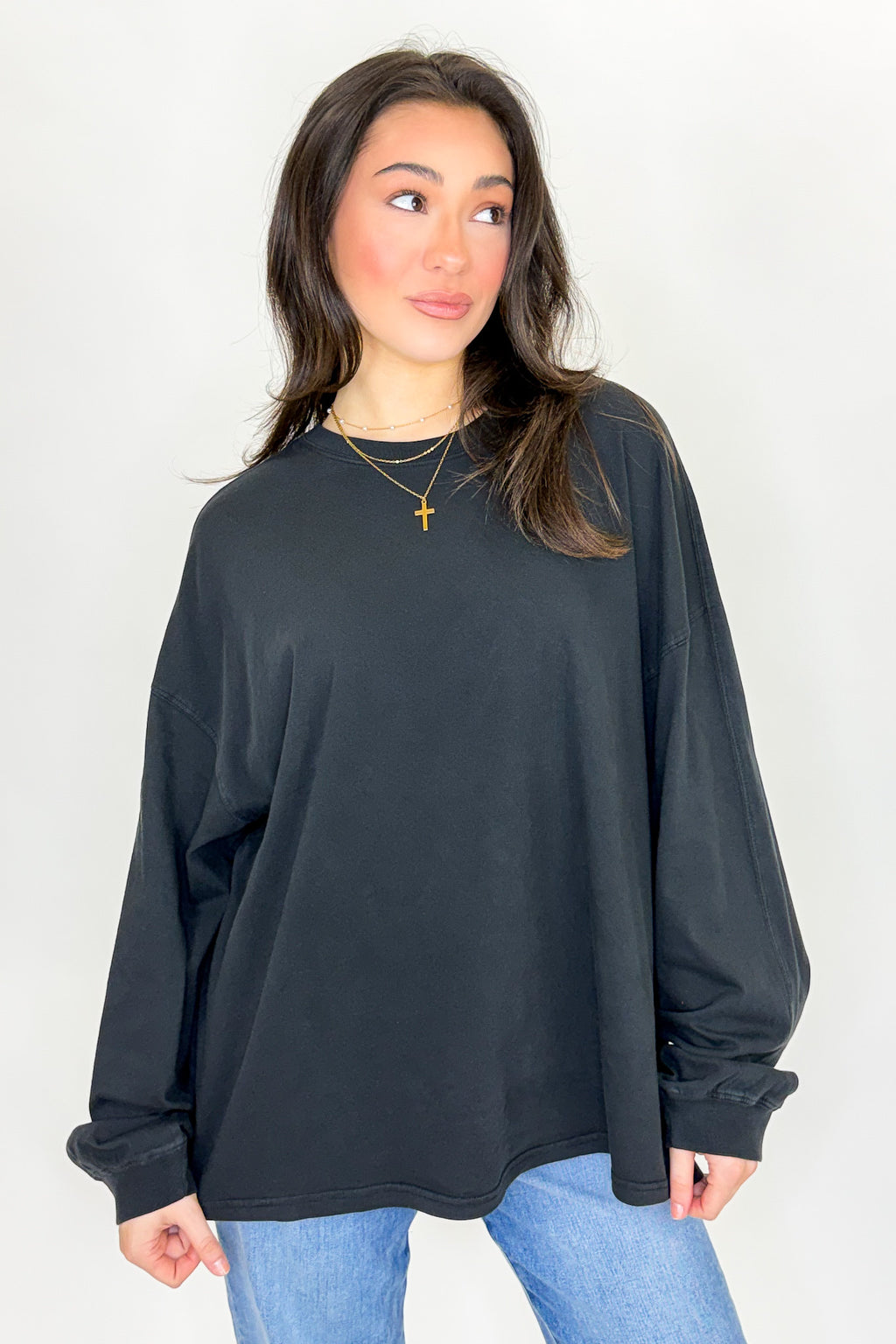 Black / S Drift Dye Oversized Top - Madison and Mallory