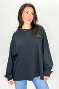 Black / S Drift Dye Oversized Top - Madison and Mallory