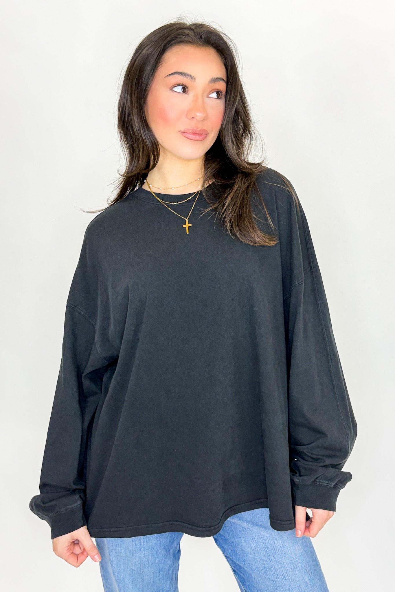 Black / S Drift Dye Oversized Top - Madison and Mallory