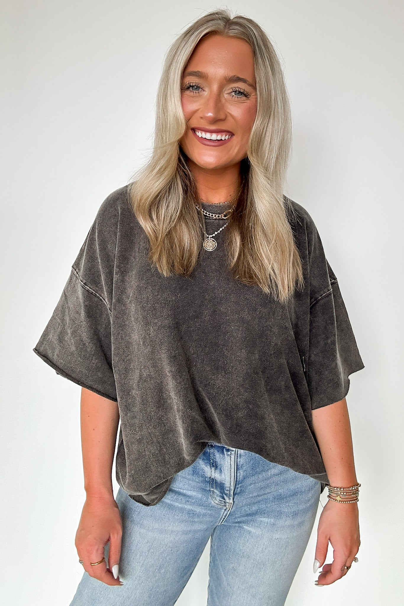  Drifting Dreams Acid Wash Relaxed Fit Top - BACK IN STOCK - Madison and Mallory