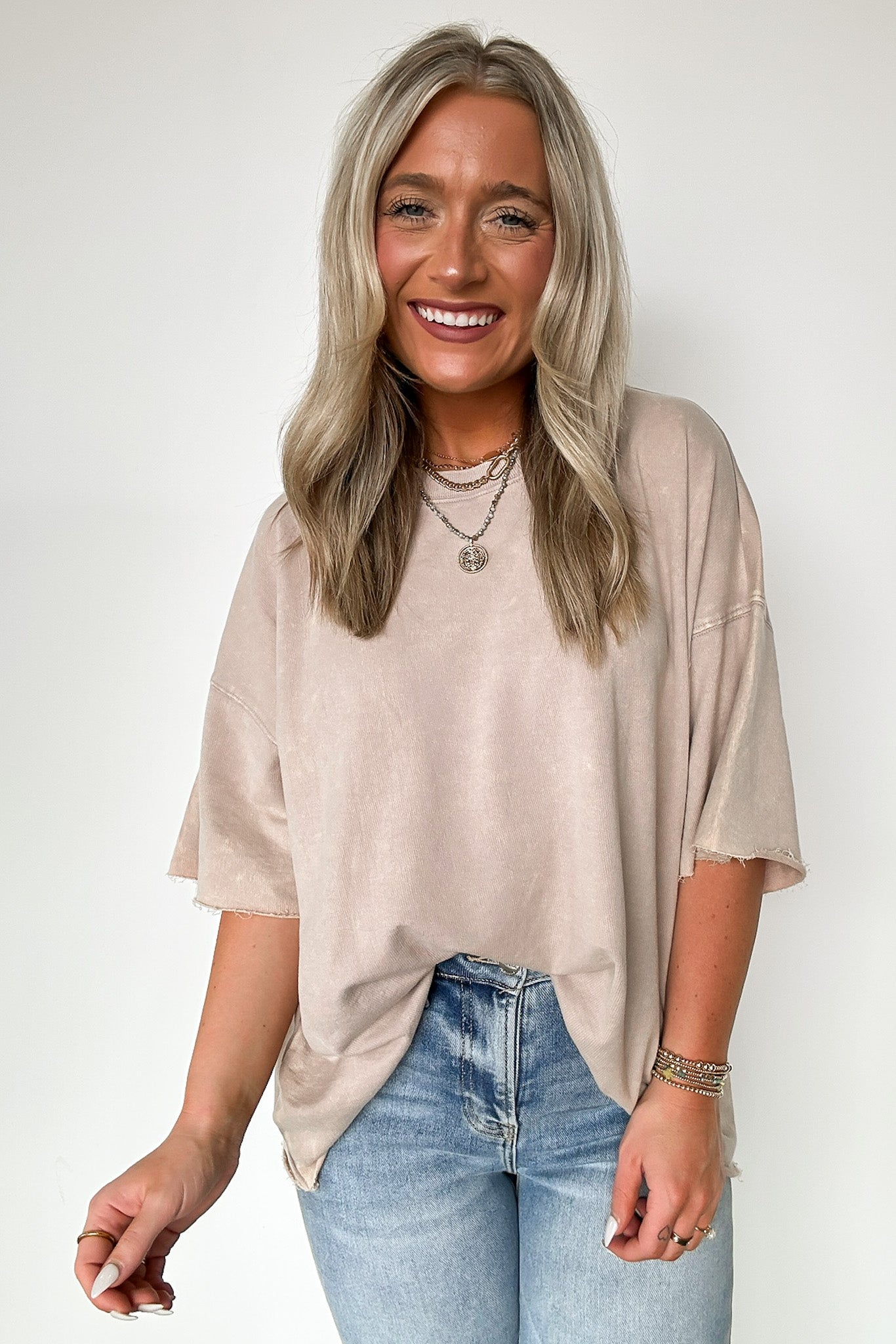  Drifting Dreams Acid Wash Relaxed Fit Top - BACK IN STOCK - Madison and Mallory