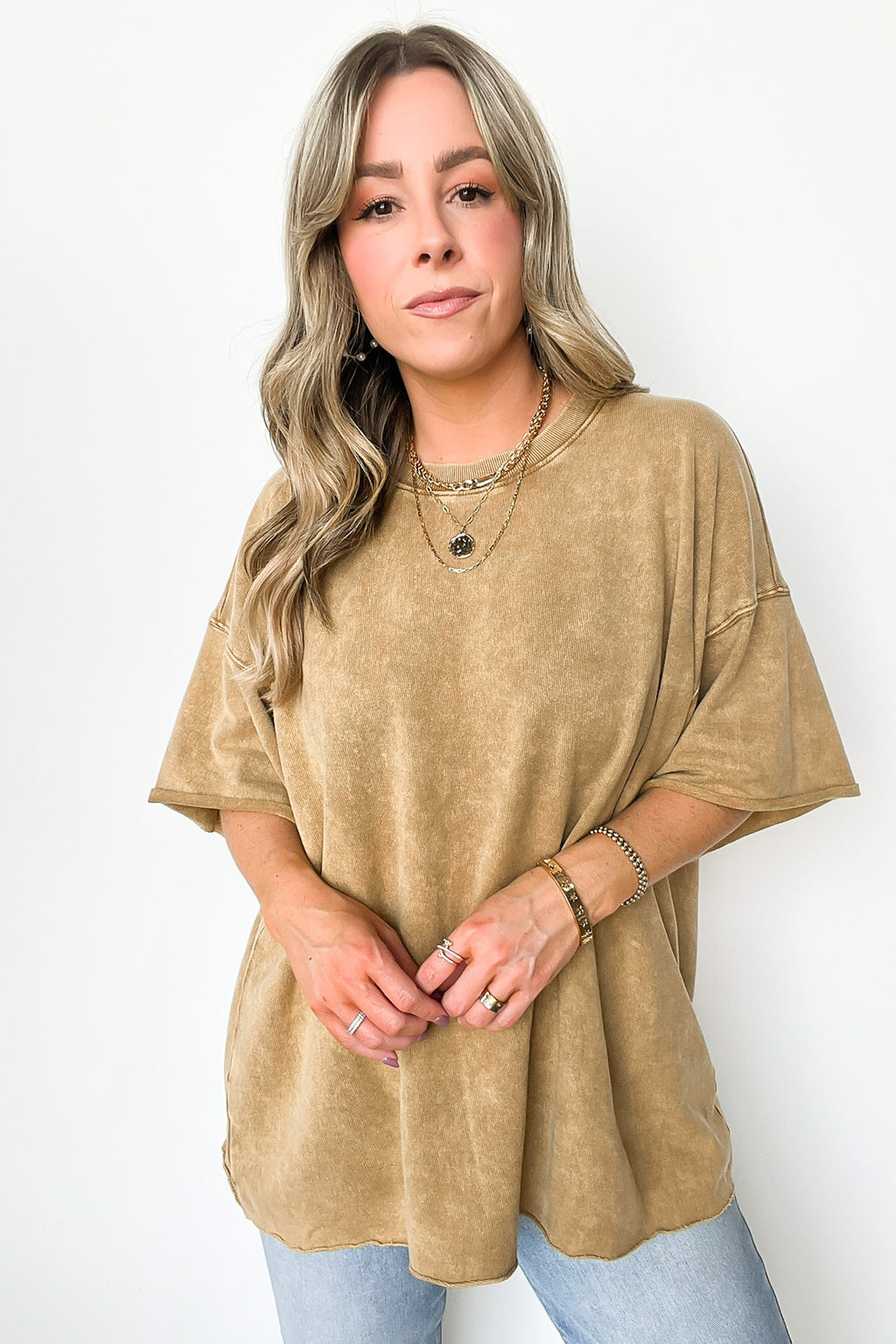  Drifting Dreams Acid Wash Relaxed Fit Top - BACK IN STOCK - Madison and Mallory