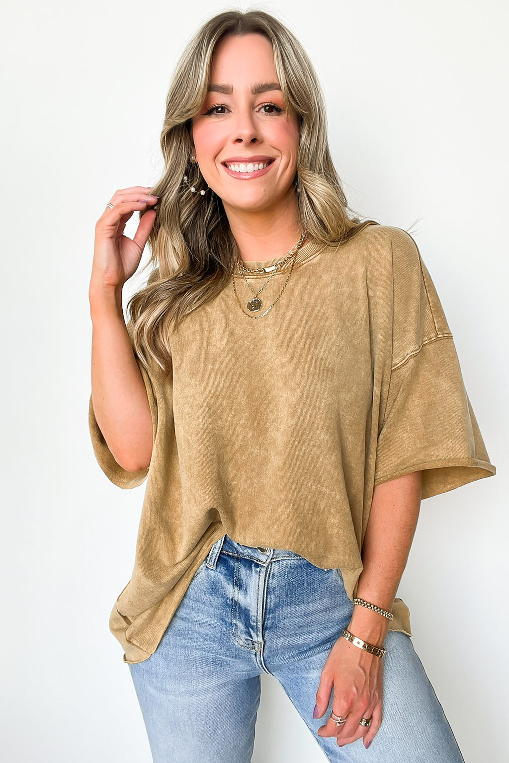  Drifting Dreams Acid Wash Relaxed Fit Top - BACK IN STOCK - Madison and Mallory
