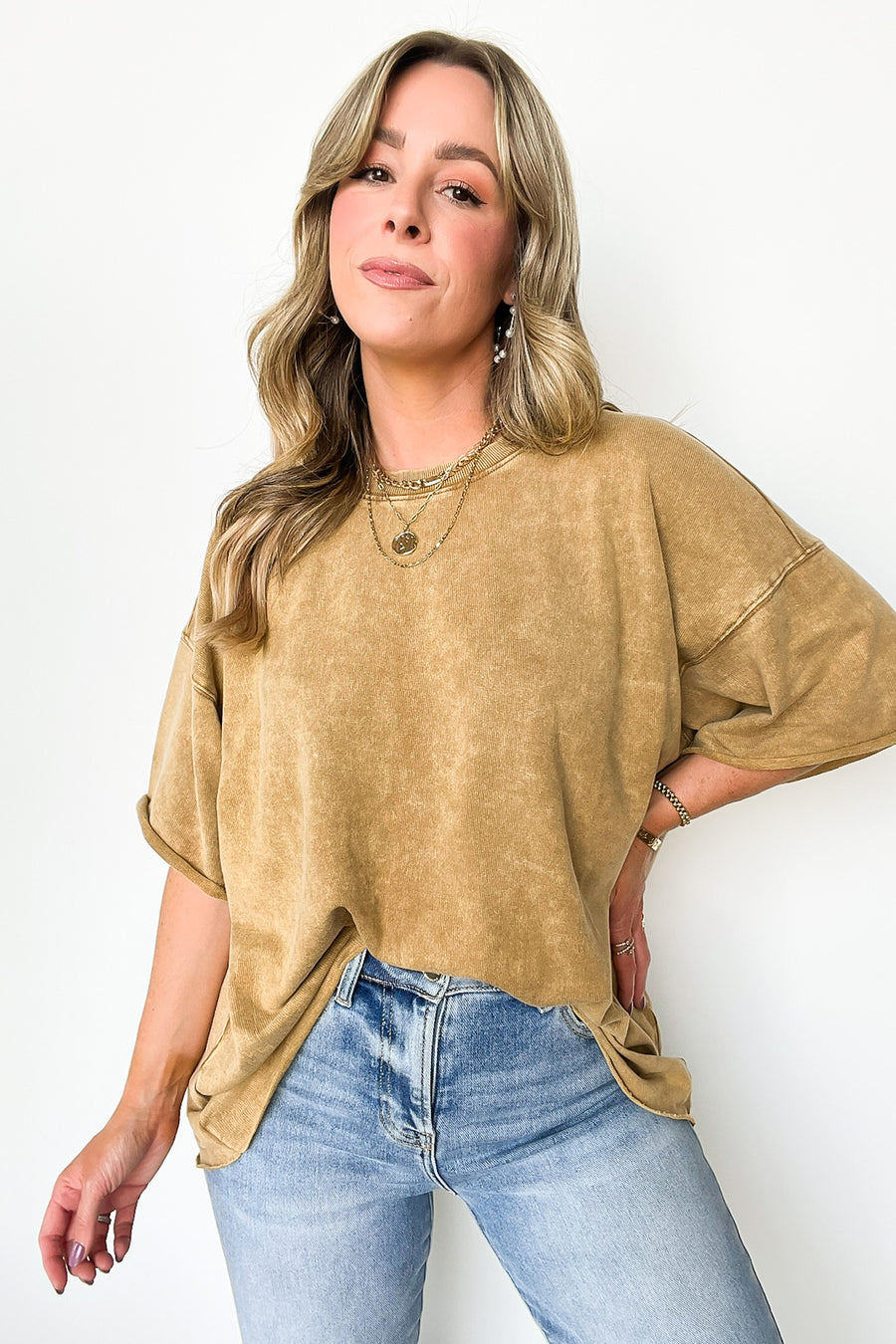  Drifting Dreams Acid Wash Relaxed Fit Top - BACK IN STOCK - Madison and Mallory