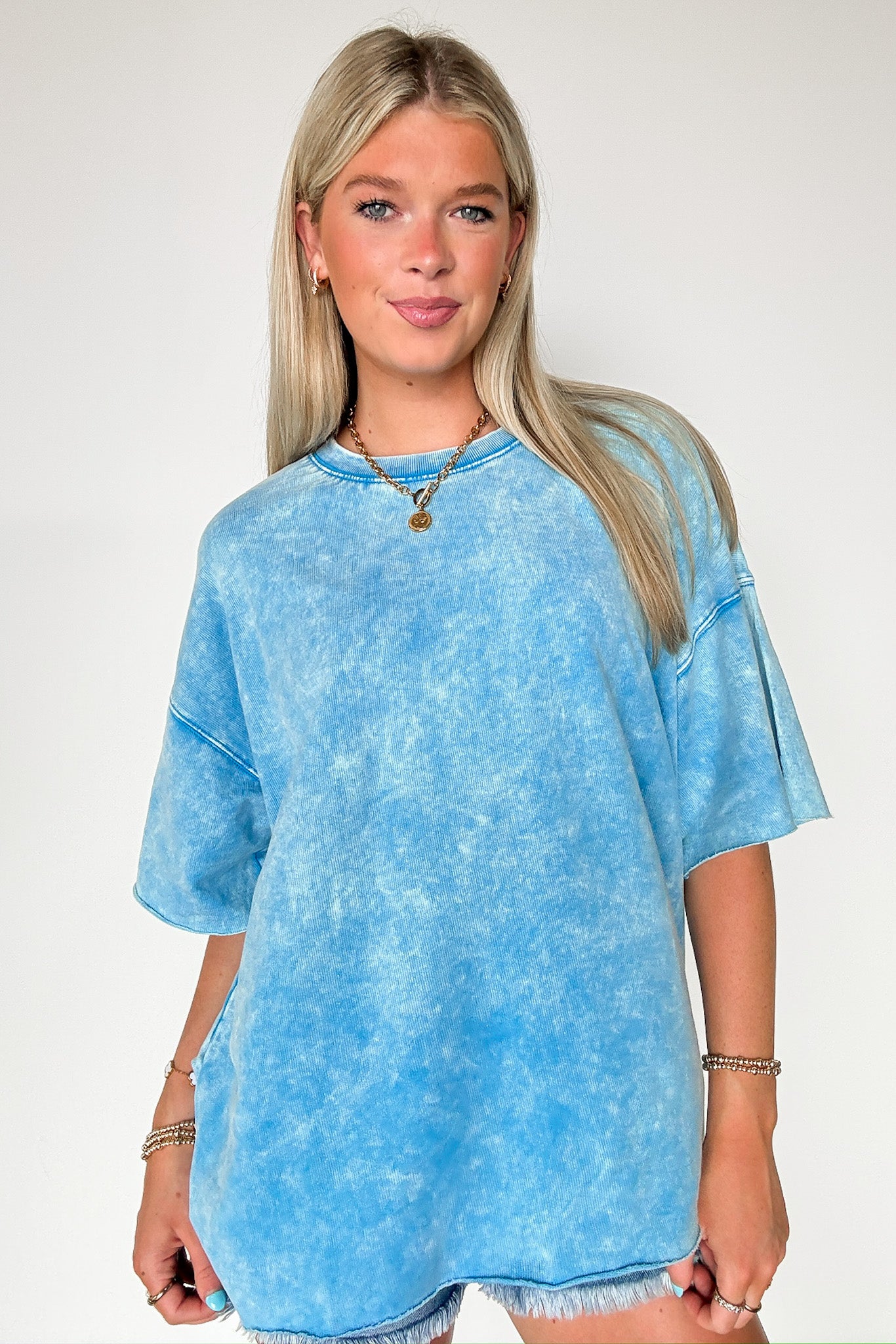 Deep Sky / SM Drifting Dreams Acid Wash Relaxed Fit Top - BACK IN STOCK - Madison and Mallory