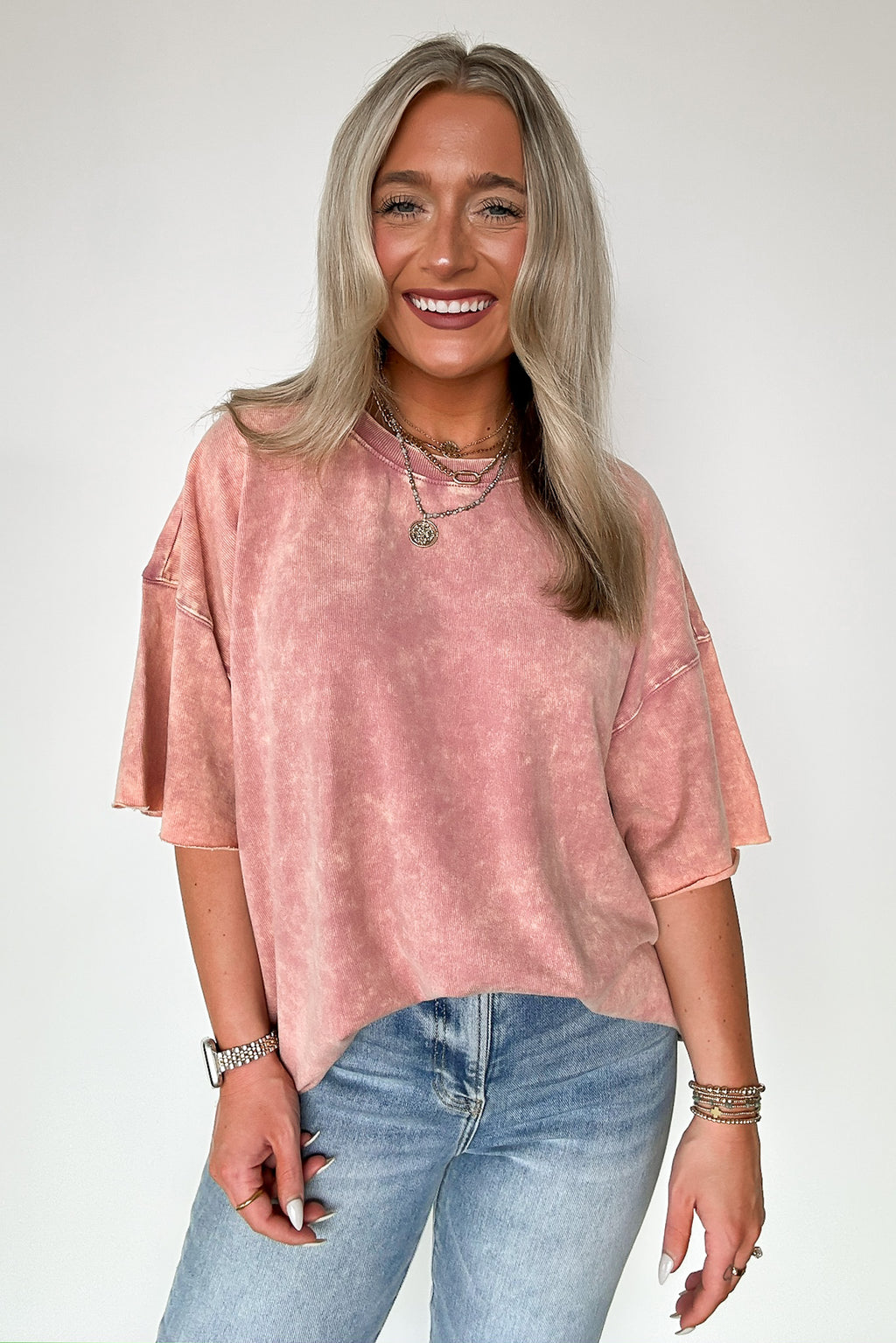  Drifting Dreams Acid Wash Relaxed Fit Top - BACK IN STOCK - Madison and Mallory