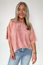  Drifting Dreams Acid Wash Relaxed Fit Top - BACK IN STOCK - Madison and Mallory