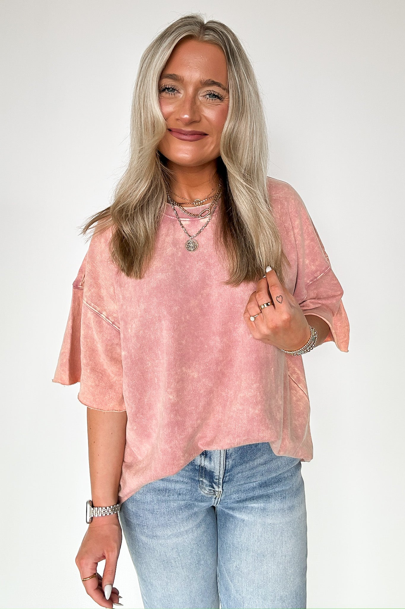  Drifting Dreams Acid Wash Relaxed Fit Top - BACK IN STOCK - Madison and Mallory