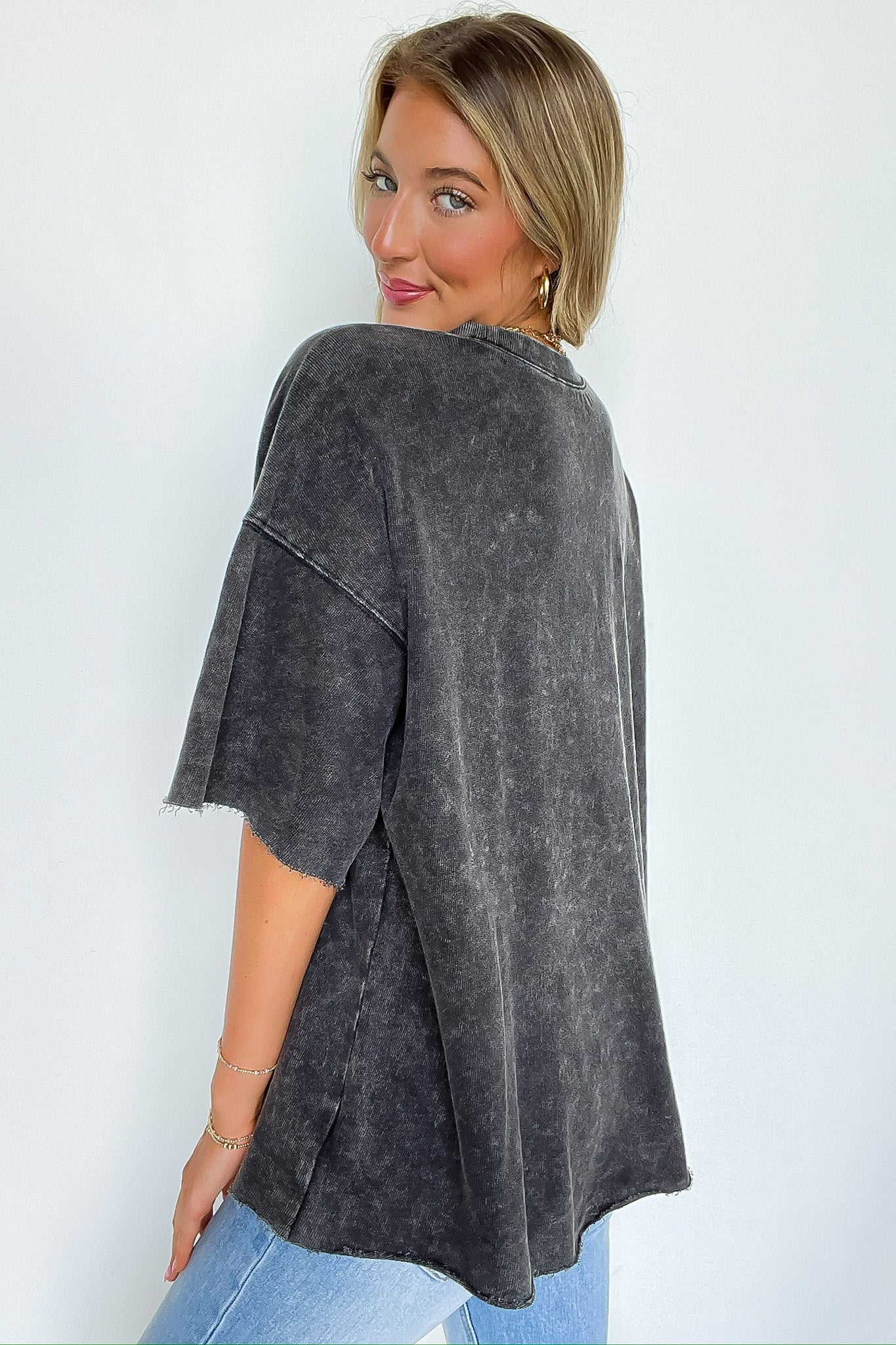 Drifting Dreams Acid Wash Relaxed Fit Top - BACK IN STOCK - Madison and Mallory