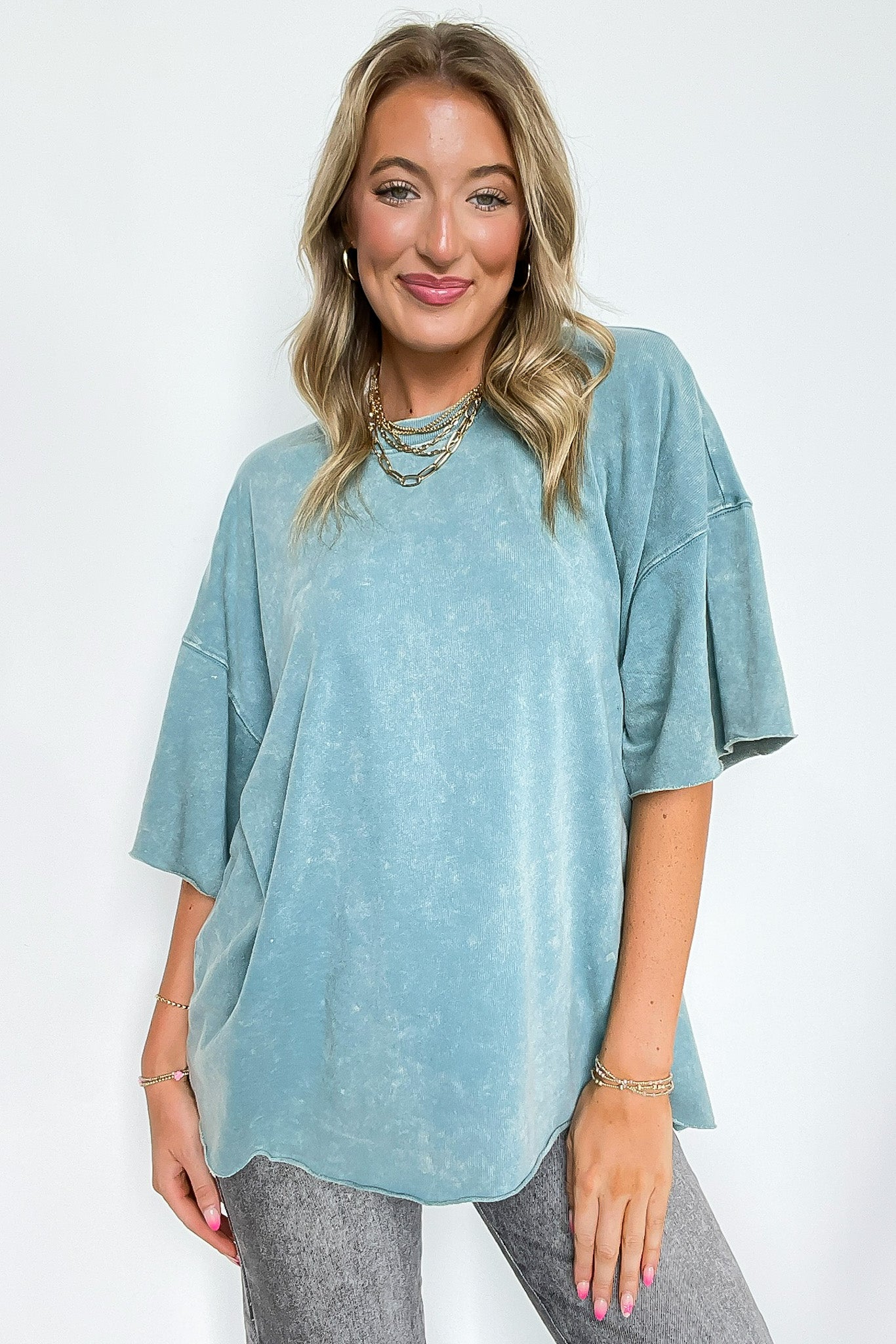 Drifting Dreams Acid Wash Relaxed Fit Top - BACK IN STOCK - Madison and Mallory