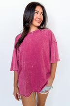 Ash Pink / SM Drifting Dreams Acid Wash Relaxed Fit Top - Madison and Mallory
