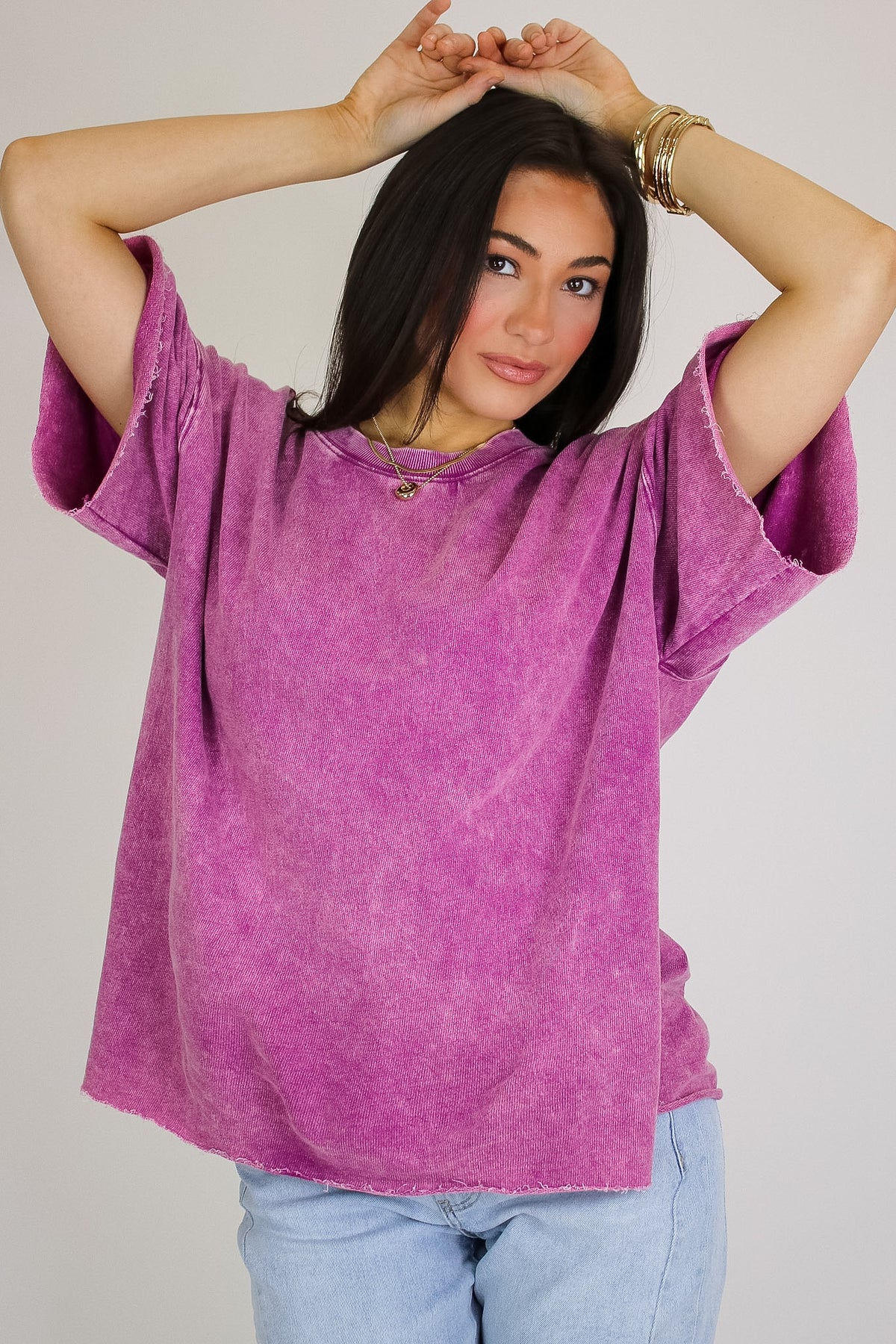 Drifting Dreams Acid Wash Relaxed Fit Top - Madison and Mallory