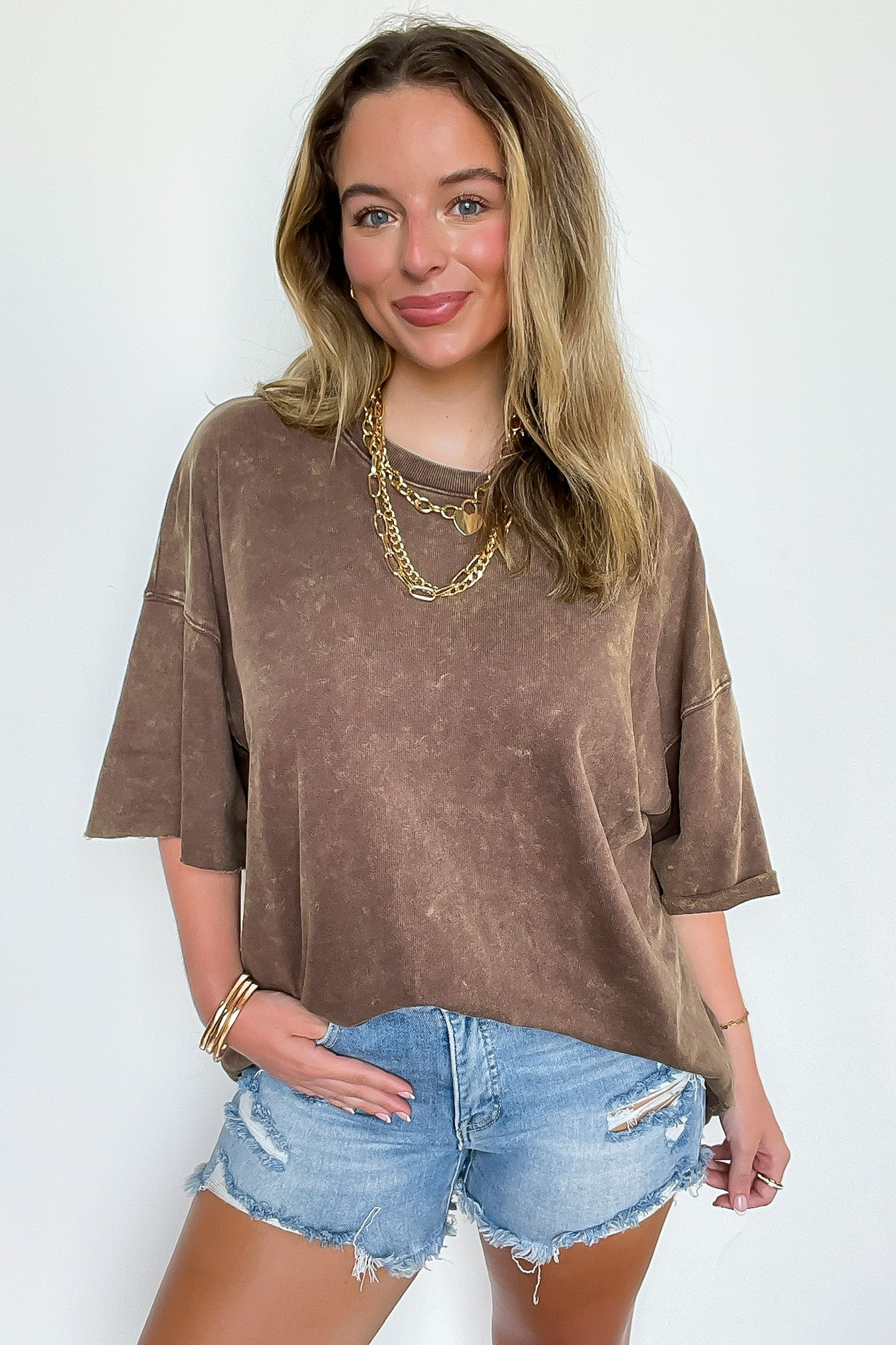 Drifting Dreams Acid Wash Relaxed Fit Top - BACK IN STOCK - Madison and Mallory