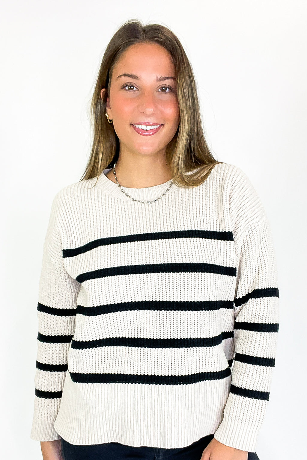 Prep Line Relaxed Fit Ribbed Knit Striped Sweater - FINAL SALE - Madison and Mallory